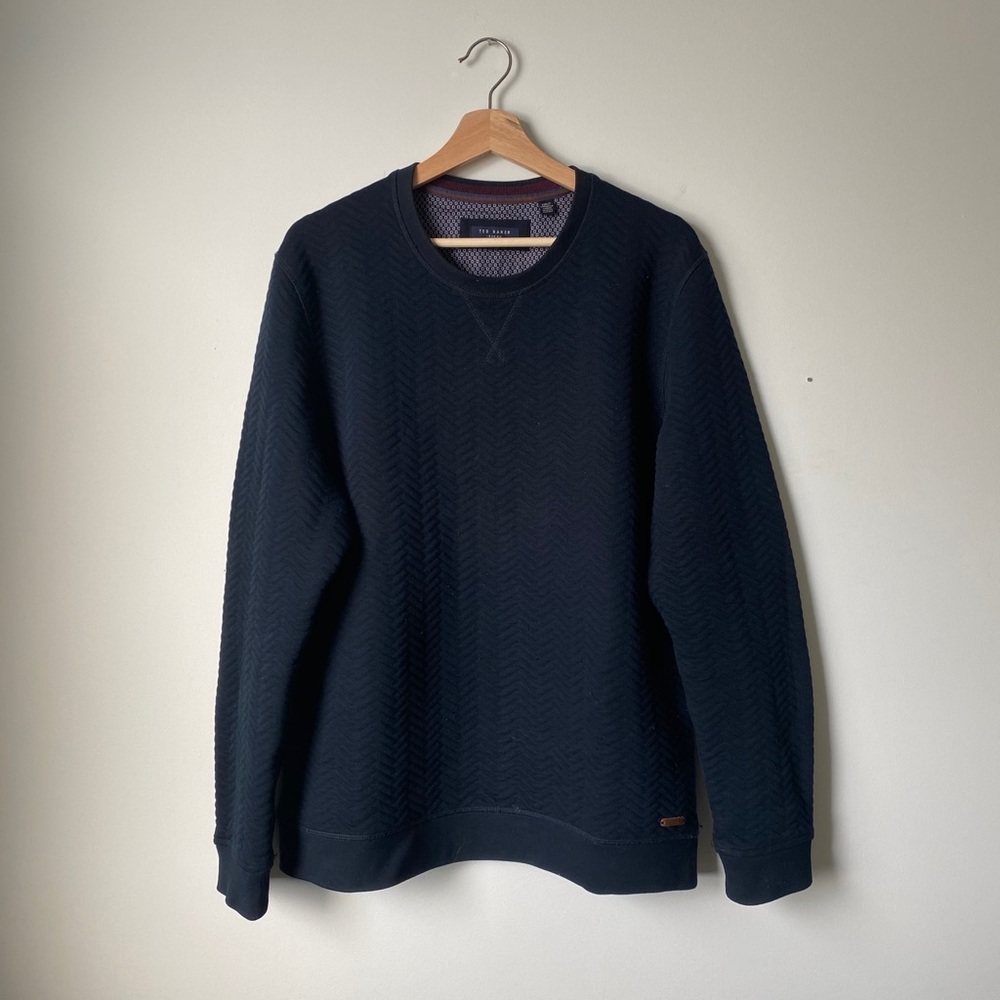 Men’s Textured Ted Baker Crewneck Sweater Sz L